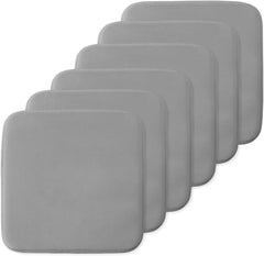 Square Velvet Chair Cushion, Soft Non-Slip Back Seat Cushion with Fixed Straps for Home Office Decor Hot Pink 16" x 16", Set of 4