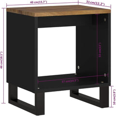 Solid Acacia Wood Coffee Table with Matte Black Frame, Spacious Open Storage Shelf for Living Room, Modern Minimalist Design Center Table for Home Decor