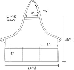 Averill's Sharper Uniforms Three Pocket Bib Apron with Optional Pencil Divide (Set of 6)