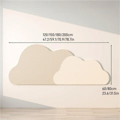 Felt Upholstered Wall Padding, King/Queen Size Anti-Collision Wall Panel, Wall-Mounted King Headboard, Cloud-Shape Modern Upholstered for Bedroom(Beige B,47.2''x23.6'')