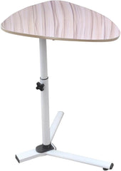 Modern Small Triangle Side Table, Adjustable Height Night Stand Bedside Table Sofa Side End Laptop Desk for Bedroom Living Room (White)