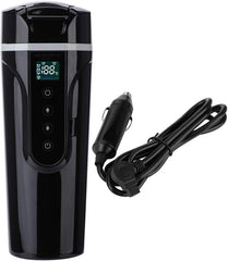 Electric Kettle Cup 12V Car Water Cup Stainless Steel 304 Black Cigarette Lighter Voltage for Heated Car Home Dual Use Electric Kettle Water Boiler Kettle Boil Electric Kettles