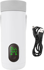 9.1 x 3.9 x 3.6in Travel Electric Kettle Rechargeable Cordless Portable Small Mini Coffee Kettle Milk Warmer with Handle 350ML for Car