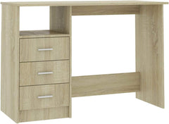 Maximize Workspace with Desk with Drawers, Compact Design, Sturdy Engineered Wood for Home Office or Study, Sonoma Oak