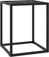 Coffee Table,Storage Table Dinner Table Side Table Sofa Table Parlor Table with Storage Function Suitable for Tea Room Office Living Room Black with Black Marble Glass 15.7"x15.7"x19.7"