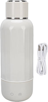 Heayzoki Travel Electric Tea Kettle, Portable Small Mini Coffee Kettle with 5 Temperature Control, 500ml and Stainless Steel, 5200Mah Water Boiler Heater for Camping Car (white)