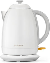 BUYDEEM K640 Stainless Steel Electric Tea Kettle with Auto Shut-Off and Boil Dry Protection, 1.7 Liter Cordless Hot Water Boiler with Swivel Base, 1440W, Mellow Yellow