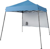 Vasitelan 6x6ft Pop Up Canopy with 1 Side Wall,Beach Tent with One Push Setup,Outdoor Sun Shade for Events, Parties, Camping,Gazebo Tent with Carry Bag (Blue)