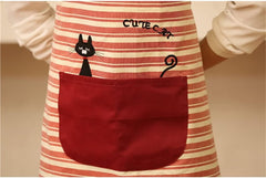 Striped Apron Print Cute Fashion Ladies Apron Household Waist bib Men's Kitchen Work Clothes (Color: B, Size: One Size) (A Free Size)