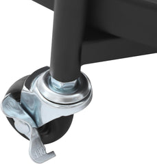 Bar Cart 3-Tier Home Bar Serving Cart with 4 Lockable Universal Wheels, Metal Rolling Cart Mobile Storage Shelf for Kitchen, Living Room, Bedroom, Bathroom, 18.0" D x 16.0" W x 30.7" H (Black)