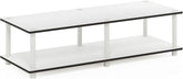 Island Oasis 60 Inch No Tools TV Stand Sturdy and Functional Entertainment Console Unit for TVs White/32 Inch