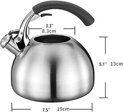 Kettle Stovetop Whistling Tea Kettle 2.5L Stainless Steel Whistling Kettle Gas and Electric Hobs Fast Boil Teapot for Home Kitchen Cafe Restaurant Camping Tea Kettle Stovetop Teapot Teapots