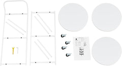 Bar Cart 3-Tier Home Bar Serving Cart with 4 Lockable Universal Wheels, Metal Rolling Cart Mobile Storage Shelf for Kitchen, Living Room, Bedroom, Bathroom, 18.0" D x 16.0" W x 30.7" H (White)