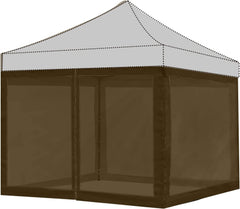 ABCCANOPY Mesh Sidewalls for 10' x 10' Pop-Up Tent Canopy, Deep Brown (4 Sidewalls Only, NOT Including Frame and Top)