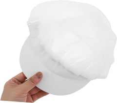 NOLITOY Unisex White Chef Hat for Kitchen Cooking Reusable Elastic Dust Cap Professional Hair Protection for Food Service and Home Use