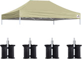 Eurmax USA Pop Up Canopy Replacement Canopy Tent Top Cover, Instant Canopy Top Cover ONLY,Bonus 4PC Pack Weight Bag (5x5, Black)