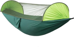 Indoor Hammock Chairs Automatic Quick-Opening Mosquito Net Hammock Camping Outdoor Sunshade Anti-Mosquito Hammock Tent Indoor Swing Hanging hammocks(Green)