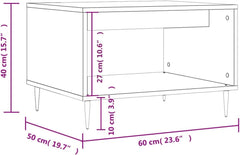 vidaXL , Chic Rectangular Coffee Table, Industrial Vibe, Lots of Storage, Sturdy Wood, Modern Minimalist Living Room Décor