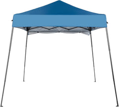 Vasitelan 6x6ft Pop Up Canopy with 1 Side Wall,Beach Tent with One Push Setup,Outdoor Sun Shade for Events, Parties, Camping,Gazebo Tent with Carry Bag (Blue)