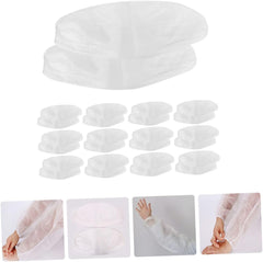 PRETYZOOM 50PCS Wear-Resistant Disposable Over Sleeves for Kitchen and Cleaning Breathable Arm Covers Protective Arm Sleeves
