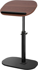 C Shaped End Table, Adjustable Height Side Table, Night Stand with 2-Tier Storage Shelf, Small Side Table for Couch, Sofa Table with Metal Frame for Living Room, Bedroom, Bedside Wooden Color