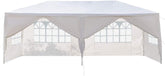 10' x 20' Outdoor White Waterproof Gazebo Canopy Tent with Removable Sidewalls Windows Heavy Duty Tent for Party Wedding Events Beach BBQ (with 4 Sidewalls)