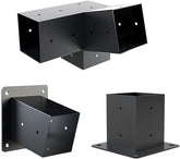 Pergola Bracket Kit, 4''x4''(Inner Size 3.5x3.5), 1/3-Way Corner Bracket Woodworks DIY Post Base Kit, 15° 3-Way Tilt Roof Gazebo Bracket Kit For Gazebos, Patio Pergolas, Log Cabin Outdoor(C)