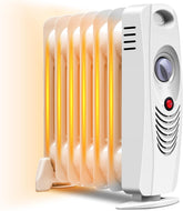 S AFSTAR 700W Oil Filled Radiator Heater, Energy Saving Portable Electric Heater with Thermostat & Overheat Protection, Quiet Small Space Heater for Office, Under Desk, Bedroom, Indoor Use