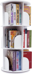 Rotating Bookshelf Tower, 360 Display Floor Standing Bookcase Storage Rack for Kids&Adults, Revolving Book Shelf Storage Round Carousel, Vertical Rotate Turning Spiral Corner Organizer, White (2 Tier)