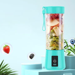 Portable Blender for Shakes and Smoothies, 15Oz Mini Juicer Blender for Fruit, USB-C Rechargeable & Self Cleaning Travel Mixer With Stainless Steel Blades, for Food, Office, GYM, School (Blue)