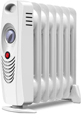 Portable Oil Filled Radiator Heater, 700W Radiant Heater with Adjustable Thermostat, Overheat & Tip-over Protection, Small Oil Heaters for Indoor Use, Home, Bedroom, Living Room, Office