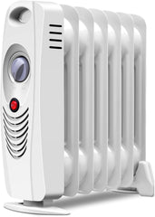 Portable Oil Filled Radiator Heater, 700W Radiant Heater with Adjustable Thermostat, Overheat & Tip-over Protection, Small Oil Heaters for Indoor Use, Home, Bedroom, Living Room, Office