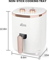 Air Fryer 3.6Quart, Manual Control Mechanical Knob Air Fryers, Small Yet Surprisingly Large Capacity - Oilless Cooking for Healthier Delights, Black (TM-1801BEKN)