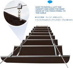 Retractable Wave Canopy pergola Cover,Retractable Wave Sun Shade sail,pergola Shade Cover Retractable, Sun Protection and Breathable,Wave Awning,Customizable(W1.6*L13m/W5.24*L42.65ft)