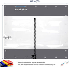 Gazebo Tarpaulin Side Panels Transparent Waterproof Curtains,PVC Heavy Duty Clear Tarpaulin for Outdoor,Waterproof Tarp Curtains,Splicing Canopy for Porch Pergola Garden,W×H-3.5×2.5m/11.5 * 8.2ft