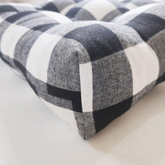 Cute Chair Pad, Classic Buffalo Plaid Chair Cushions with Ties – Fits Kitchen Dining Chairs, Farmhouse Style Square Seat Cushion(Red White,1 Count (Pack of 1))