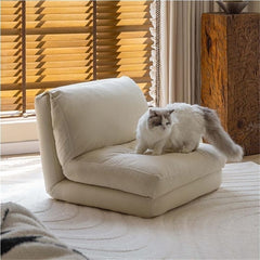 Foldable Lazy Floor Sofa Bed for Adults, Human Dog Bed Style Lounger, Tatami Recliner Chair for Sleeping, Napping, Gaming, Floor Couch, Floor Seat for Bedroom or Balcony(Orange)