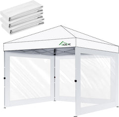 Clear Canopy Sidewalls for 10x10 Pop Up Tent, Transparent Window Curtain Cloth, 8 Mil PVC Enclosure Fabric with Zipper and Velcro, 3Pack Sidewalls Only