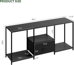 LED TV Stand for 55 Inch TVs, Modern TV Console with Cabinet & 12 Lighting Modes, Black TV Stands for Living Room Bedroom Gaming Room