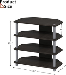TV Stand with Storage, Four-Shelf TV Entertainment Center for TVs Up to 32", TV Stand for Bedroom, Living Room