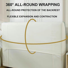 AMNOOL Headboard Cover Elasticity Fleece Bed Headboard Dustproof Slipcovers Thicken Solid Color Quilted Bed Head Cover for Bedroom Headboard Decoration, Pink