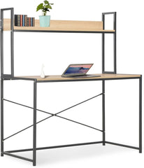 Computer Desk Escritorios para Computadoras Small Desk for Bedroom Writing Office Furniture Computer Desk with Storage Black and Oak 47.2"x23.6"x54.3"