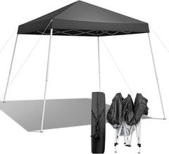 8 x 8 ft Pop Up Canopy Tent, Shade Canopy UV and Water Resistant, Portable Outdoor Gazebo with Carrying Bag Pop Up Tents for Parties and Camping 100 sq. ft. Shade Adjustable Height Dark Gray