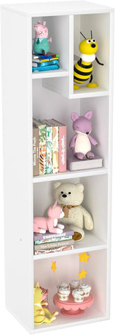 VECELO 3-Tier Small Bookcase, 4 Cube Bookshelf, Fits Tallest Hardwares, Modern Floor Standing Unit, Shelf Hold Up to 66 LBS for Living Room Bedroom, Black