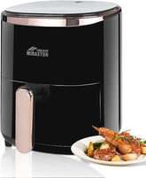 3.6Quart Small Air Fryer, Knob Control Easy to Adjustable Temperature & Time, Quiet, Nonstick & Dishwasher Safe, Ready for Busy Morning and Evening, for Air Frying Bread, Frozen Food, Seafood