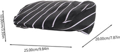 VILLCASE Portable Cooking Hat Unisex Chef Beret for Restaurant Waiters and Bakers Cotton Skin-Friendly Catering Cap with Elastic Fit Black and White Striped Design for Kitchen and Shop Use