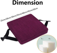 Square Stool Cushion with Ties 11/12/14/16 Inch, Chair Cushions for Dining Chairs Non-Slip Seat Cushion for Bar Stools with Machine Washable Cover(11, 10X10x2in/25x25x5cm)