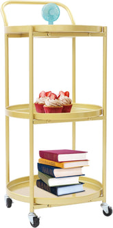 3 Tier Small Rolling Bar Cart, Bar Cart for The Home with Removable Tray Lockable Wheels Mini Liquor Utility Carts for Kitchen Dining Living Room - 18" X 16" X 30" (Black)