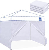 Instant Canopy Tent Sidewalls for 10x10 Pop Up Canopy 210D Waterproof,4 Piece Sidewalls, with Doors,White(4PCS Sidewalls Only, Canopy Tent NOT Included)