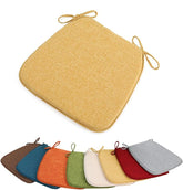 D-Shaped Chair Cushions for Dining Kitchen Office Chairs,Non-Slip High Density Foam Chair Pad with Ties,Indoor Outdoor Furniture Seat Cushion (Orange,17"x16")